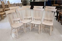 SET SET OF 8 BROWN MAPLE "CITY" SIDE CHAIRS
