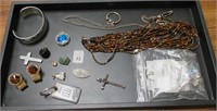 Tray of Misc Costume Jewelry & Hair Accesories