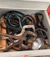 Drawer of Straps, Clamps, and a Light