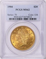 1904 Liberty Gold Double Eagle PCGS MS-62, $2600