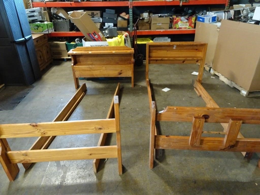 Lot of 2 Wood Twin Bed Frames