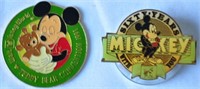 2 Vtg Disney Pins Flashing MICKEY is 60 & Teddy Br