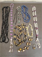 Lot of Semi Precious Stone & Pearl (?) Necklaces