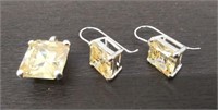 Pale Yellow Pendant & Earring Set-Fashion Jewelry