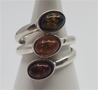 Amber, Sterling Silver Ring