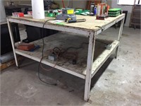 METAL BASE WORK TABLE, 5' X 5' X 38" H