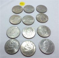 (11) Bicentennial Dollars with Display Case