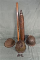 1944 US M14 105mm artillery shell, 3 US military h