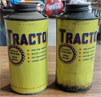 2X BID - 2 TRACTO EMPTY TIN OIL CANS