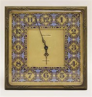 Waltham Art Deco Enamel & Bronze 8 Day Table Clock