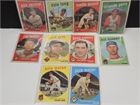 1959 TOPPS  10 Baseball Cards