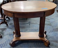 ANTIQUE OVAL EMPIRE LIBRARY TABLE