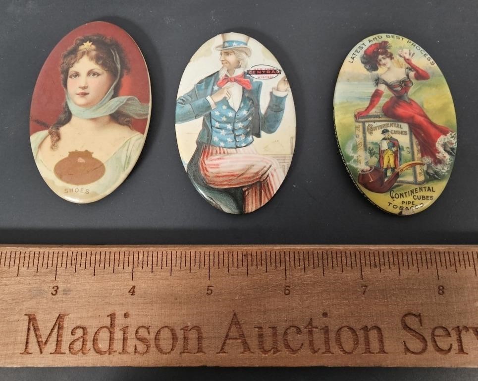 3 Advertising Pocket Mirrors