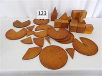 Wooden Blocks & Fraction Teaching Pies