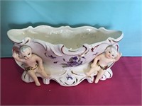 Pretty Victorian Look Floral Painted Planter Bowl