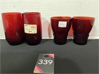 Royal Red Ruby Juice Glasses