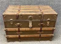 Beautiful Banded Antique Trunk