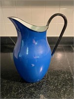 ENAMELED PITCHER AND LADLE