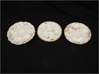 Three oyster plates, 8",  including Haviland with
