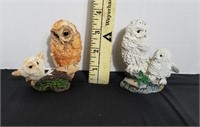 2 Hamilton Collection Owl Sculptures-
