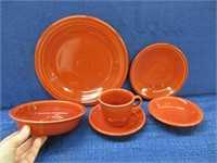 6pcs orange fiesta: dinner plate-bread plate-bowl-