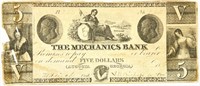 1856 The Mechanics Bank $5 Note