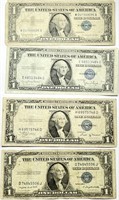 Lot of (4) $1 Silver Certificates