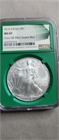 3 - MS69 Silver Eagle dollars - dates of 2010,