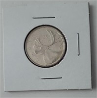 1956, 25c canadien en argent