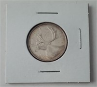 1954, 25c canadien en argent