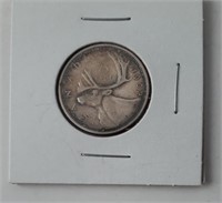 1962, 25c canadien en argent