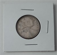 1948, 25c canadien en argent