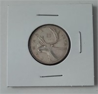 1950, 25c canadien en argent