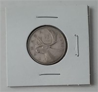 1947, 25c canadien en argent