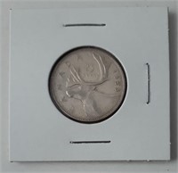 1953, 25c canadien en argent