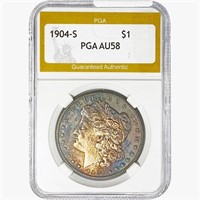 1904-S Morgan Silver Dollar PGA AU58