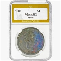 1883 Kingdom of Hawaii Dollar PGA MS62