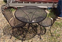 Iron patio table and chair set