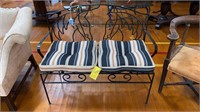 EQUESTRIAN THEME METAL SETTEE W/ CUSHIONS