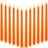 12 Pcs LED Taper Candles Dripless Unscented Flamel