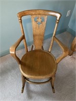 Antique round seat rocking chair