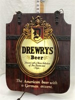 Drewrys Beer Adv. Plastic & Cardboard Sign,