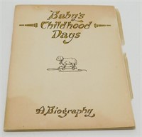 Vintage 1926 Baby’s Childhood Days Book - Partly