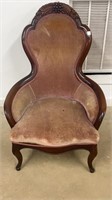 Grape Carved Victorian Parlor Chair