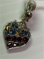 American Heart Pendent Silver Gold