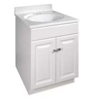 WHITE VANITY CABINET WITH SINK TOP  RET.$408