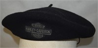 Vtg Harley Davidson Motorcycle Leather /Felt Beret