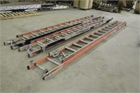 (3) EXTENSION LADDERS, APPROX (1) 29FT, (2)28FT