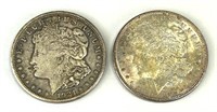 Pair of 1921 Morgan Dollars (90% Silver).