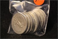 Lot of 10 Pre-64 Washington Silver Quarters